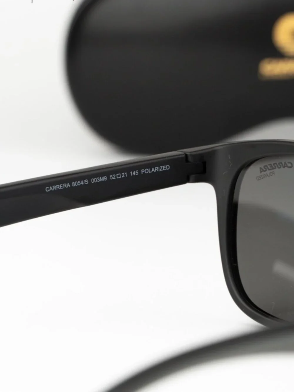 Carrera Women Sunglasses Black Grey Polarized Square CARRERA 8054/S 0003/M9 NEW